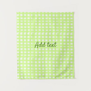 Waterverf Green Plaid Ginham Gepersonaliseerde Voe Wandkleed