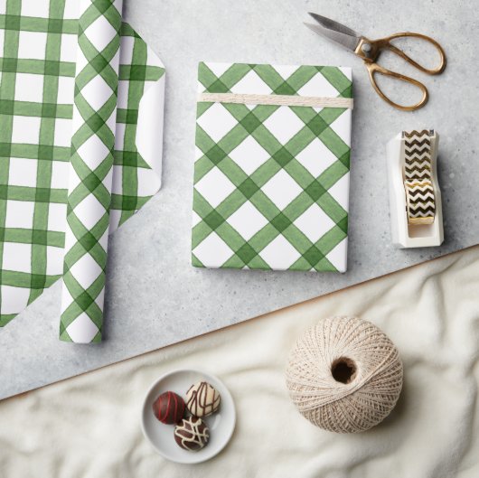 Waterverf Green Pset Kerstmis Cadeaupapier (Crafts)
