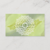 Waterverf Green Splatter Abstracte Mandala Art Visitekaartje (Voorkant)