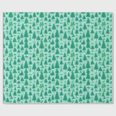 Waterverf Green Trees Pattern Cadeaupapier (Vlak)