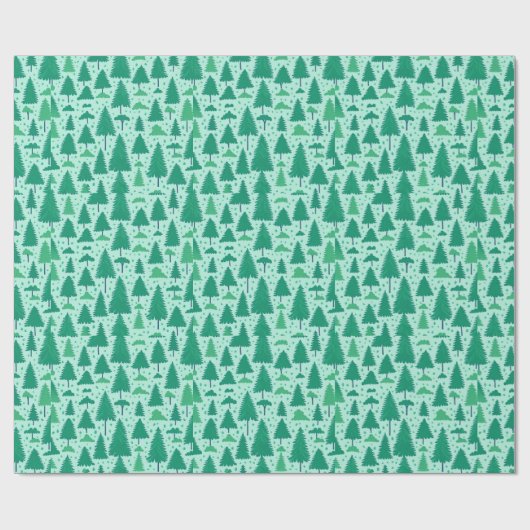 Waterverf Green Trees Pattern Cadeaupapier (Vlak)