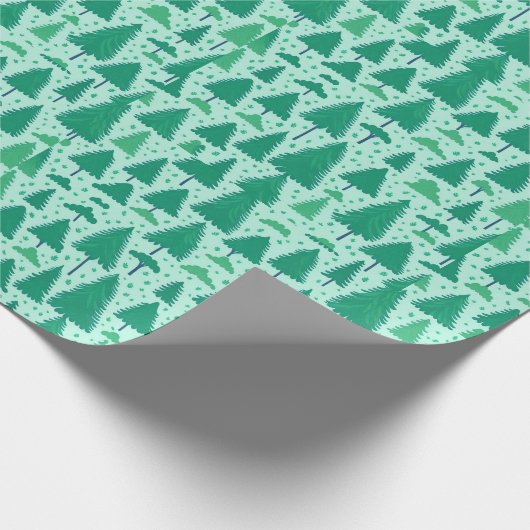 Waterverf Green Trees Pattern Cadeaupapier (Hoek)