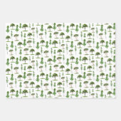 Waterverf Green Trees Pattern Inpakpapier Vel (Voorkant)
