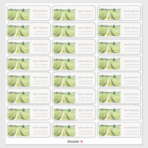 Waterverf Green Winery Vineyard Gastadres Sticker