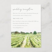 Waterverf Green Winery Vineyard Wedding Reception Informatiekaartje (Voorkant)