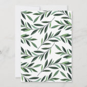 Waterverf Greenery Baby shower Invitation Kaart (Achterkant)