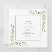 Waterverf Greenery Baptism Christening Kaart (Voorkant)