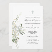 Waterverf Greenery Baptisme Kaart (Voorkant / Achterkant)