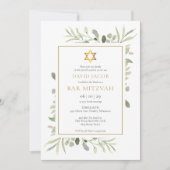 Waterverf Greenery Bar Mitzvah Bat Mitzvah Kaart (Voorkant)