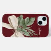 Waterverf Greenery & Berries gepersonaliseerd Case-Mate iPhone Case (Achterkant (horizontaal))