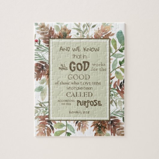 Waterverf Greenery Bible Verse Legpuzzel (Verticaal)