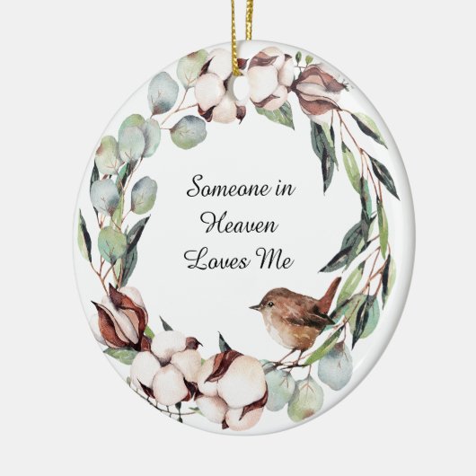 Waterverf Greenery Bird Wreath Memorial Keepomwill Keramisch Ornament (Links)