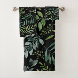 Waterverf Greenery bladeren  Bad Handdoek