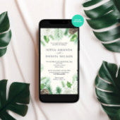 Waterverf Greenery Bloemen Winterbruiloft Kaart