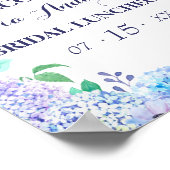 Waterverf Greenery Blue Hydrangea Bridal Luncheon Poster (Hoek)