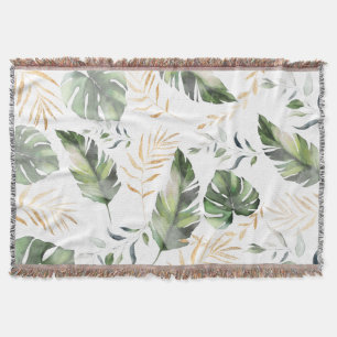 Waterverf Greenery botanische bladeren Deken