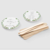 Waterverf Greenery Calligraphy Wedding Program Handwaaier (Niet-gemonteerd)