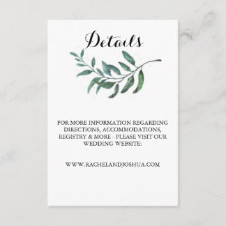 Waterverf Greenery — Details Card Informatiekaartje