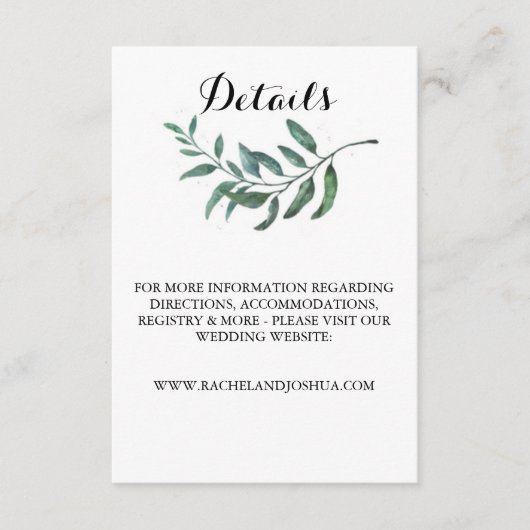 Waterverf Greenery — Details Card Informatiekaartje (Voorkant)