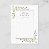 Waterverf Greenery Earring Display Kaart Visitekaartje (Voorkant)