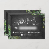 Waterverf Greenery en Chalkboard RSVP (Voorkant / Achterkant)