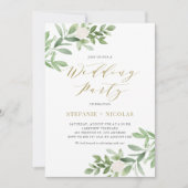 Waterverf Greenery en Flowers Wedding Shower Kaart (Voorkant)