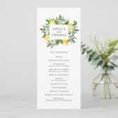 Waterverf Greenery en Lemons Wedding Ceremonie Programma (Staand voorkant)