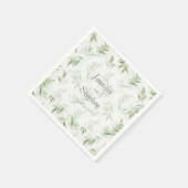 Waterverf Greenery en Marble Wedding Servet (Hoek)