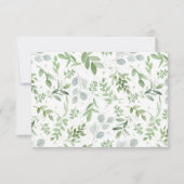 Waterverf Greenery en White Flowers Wedding RSVP Kaartje (Achterkant)