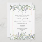 Waterverf Greenery Engagement Party Kaart (Voorkant)