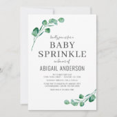 Waterverf Greenery Eucalyptus Baby Sprinkle Kaart (Voorkant)