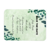 Waterverf Greenery Eucalyptus geeft de datum op Magneet (Horizontaal)