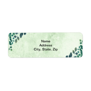 Waterverf Greenery Eucalyptus Leaves Adres Etiket