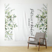 Waterverf Greenery Eucalyptus Wedding Backdrop Wandkleed (In Situ (horizontaal))