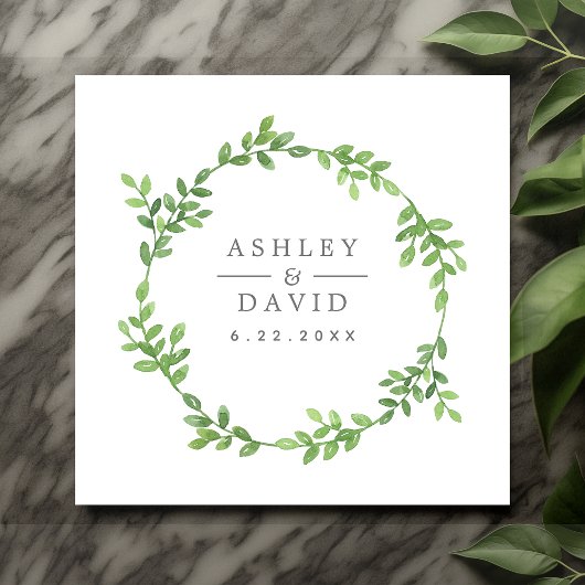 Waterverf Greenery Floral Eucalyptus Wedding Servet