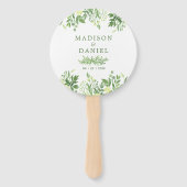 Waterverf Greenery Floral Garden Wedding Programme Handwaaier (Voorkant)