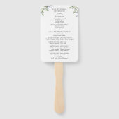 Waterverf Greenery Floral Wedding Programme Handwaaier (Achterkant)