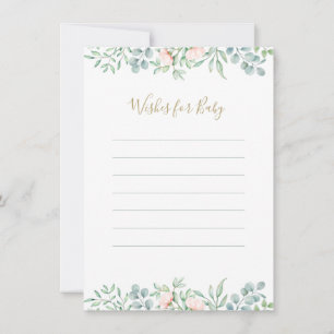 Waterverf Greenery Floral wil Baby shower Advieskaart