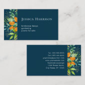 Waterverf Greenery Foliage Botanical Dark Blue Visitekaartje (Voorkant / Achterkant)