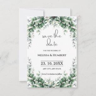Waterverf Greenery Foliage Eucalyptus Wreath Save The Date
