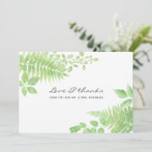 Waterverf Greenery Foliage Wedding Bedankkaart (Staand voorkant)