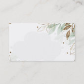 Waterverf Greenery Foliage Wedding Planner Aangepa Visitekaartje (Achterkant)