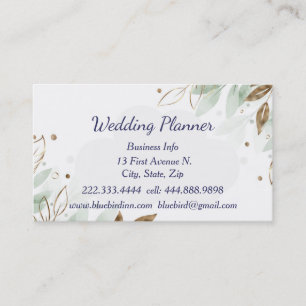 Waterverf Greenery Foliage Wedding Planner Aangepa Visitekaartje