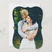 Waterverf Greenery Foto Bracket Wedding Kaart (Achterkant)