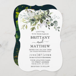Waterverf Greenery Foto Bracket Wedding Kaart