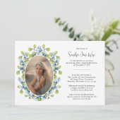 Waterverf Greenery Foto Overlijdensakte en begrafe Kaart (Staand voorkant)