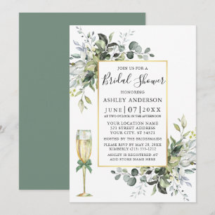 Waterverf Greenery Glass Sage Green Shower Kaart