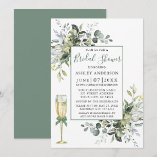 Waterverf Greenery Glass Shower Sage Green Kaart