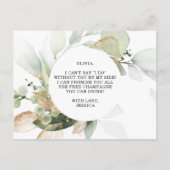 Waterverf Greenery Gold Bridesmaid Voorstel Kaart (Achterkant)