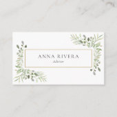 Waterverf Greenery Gold Geometric Professional Visitekaartje (Voorkant)